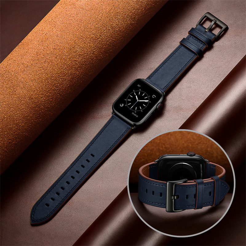 CBIW538 Business Echte Leather Watch Band voor Apple Watch Ultra Series 8 7 6 5 4 3