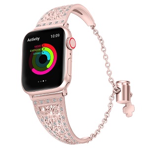 CBIW78 Dressy Diamond Cuff Bracelet Watch Bands For Apple Watch 38mm 42mm 40mm 44mm