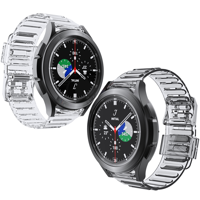 CBSGW-26 Samsung Galaxy Watch를위한 투명 투명 TPU 시계 밴드 스트랩 4 44mm 40mm 46mm 42mm