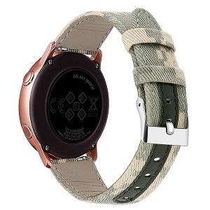 CBSW49 Canvas lederen horlogeband voor Samsung Galaxy Watch Active 42 mm 46 mm