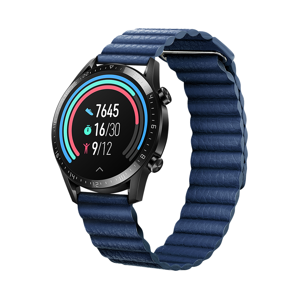 CBSW79 Banda de reloj de cuero genuino con bucle magnético de liberación rápida para Samsung Galaxy Watch3 45 mm 41 mm R850 R840