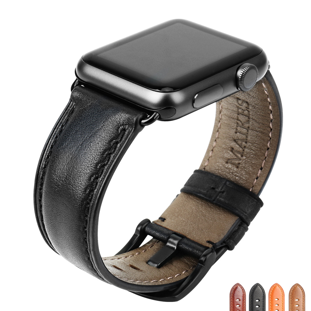 CBUW07 Натуральная кожа ремешок для часов для Apple Watch 44мм 42мм 40мм 38мм