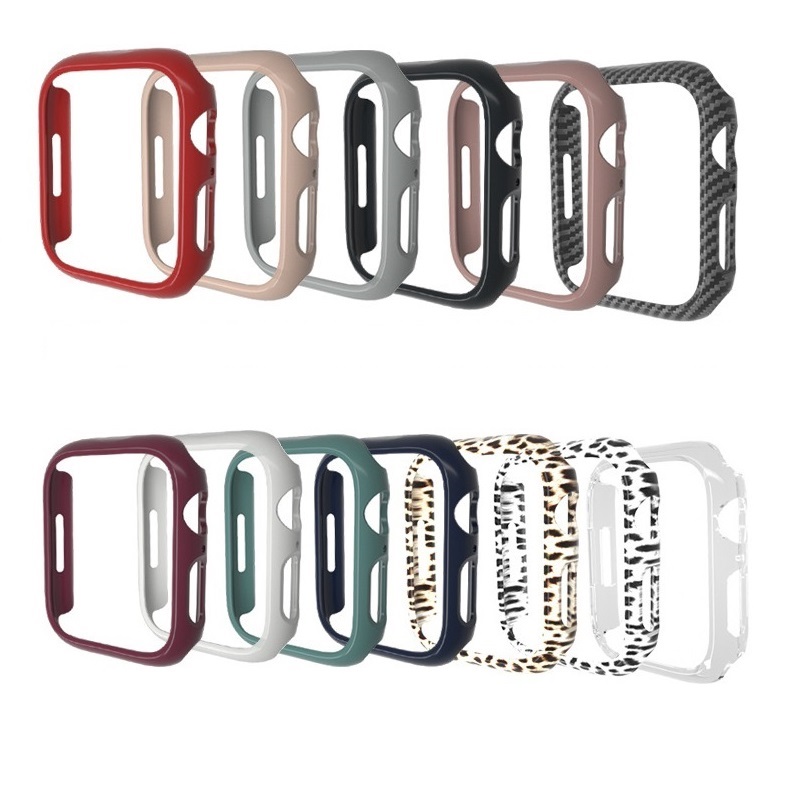 CBWC22 Groothandel Transparant Clear Hard PC Frame Cases Cover voor Apple Watch Series 7 45mm 41mm