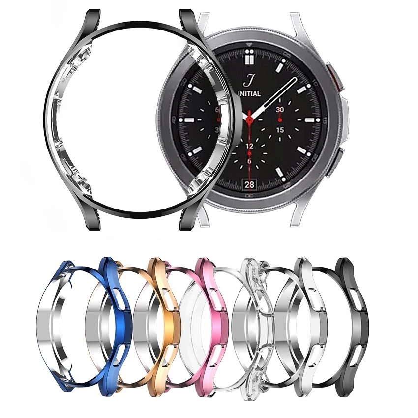 CBWPC-01 Galvanisierte TPU-Stoßfänger-Schutzabdeckung-Uhr für Samsung Galaxy Watch4 Classic 42mm 46mm