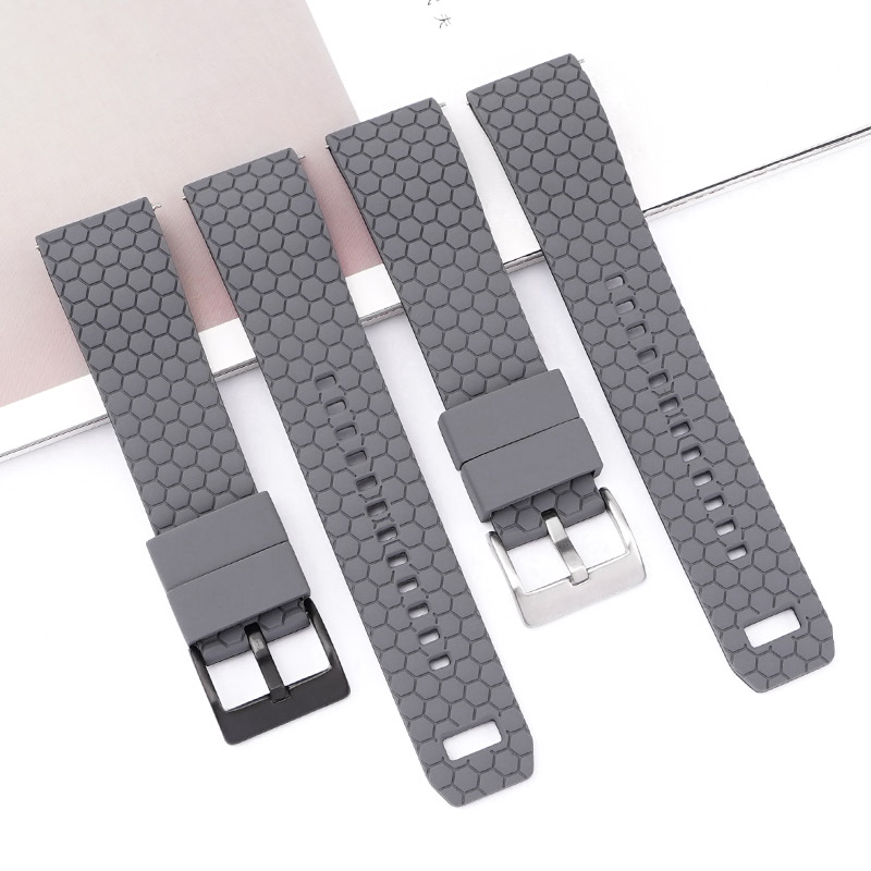 CBWT23 20mm 22mm Quick Release Dual Color Sport Soft Rubber Silicone Watch Band Strap