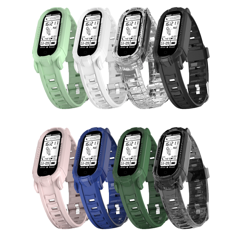 CBXM-T02 Shockproof Clear TPU Siliconen Vervanging Armband Polsband Bandjes voor Xiaomi Mi Band 6 5 4 3