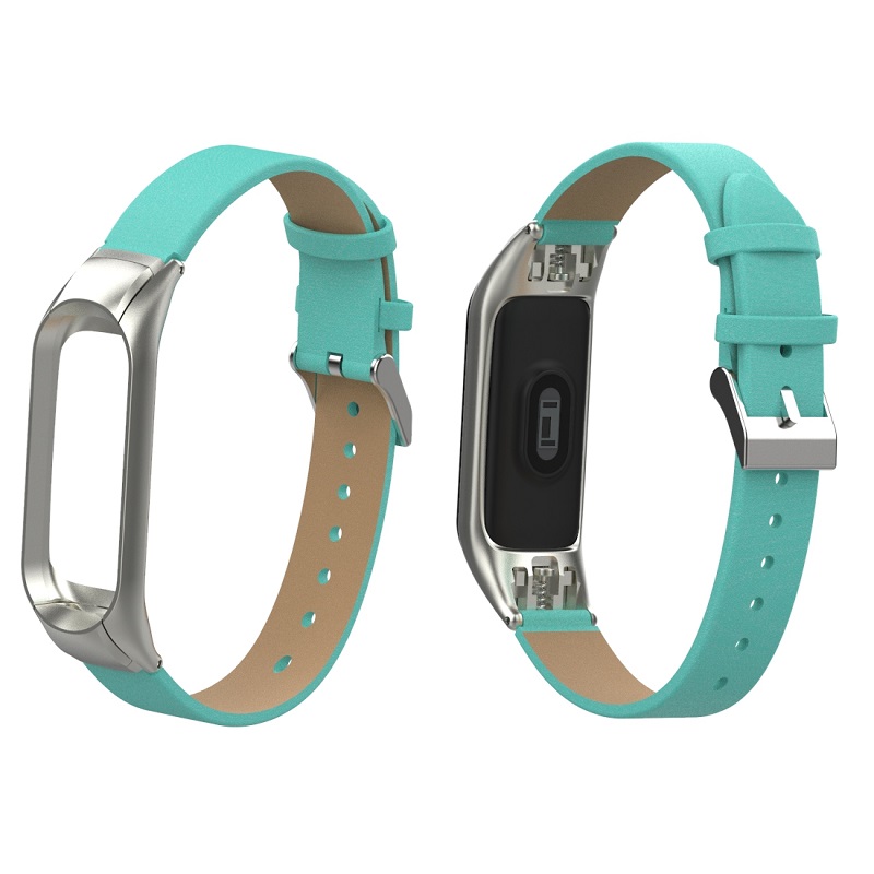CBXM342 Metal Buckle Colorful Slim Leather Strap For Xiaomi Mi Band 3