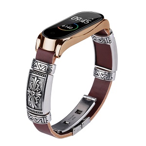 CBXM452 Handgemaakte lederen horlogeband voor xiaomi Mi-band 3/4