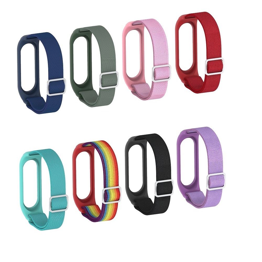 CBXM569 Réglable Bandes Solo Solo Loop Bandes Elastic Nylon Bracelet de bracelet pour la bande Xiaomi MI 6 5 4 3 Bracelet de montre intelligente