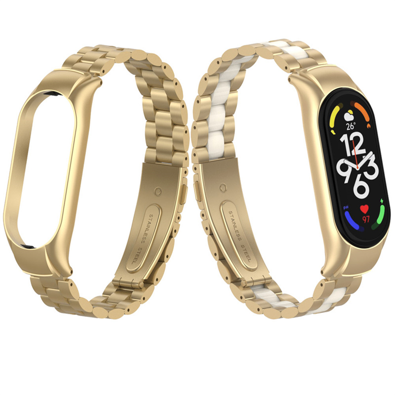 Bracelet à chaîne CBXM7-07 Bracelet de montre en acier inoxydable solide pour Xiaomi Mi Band 7 Smartwatch