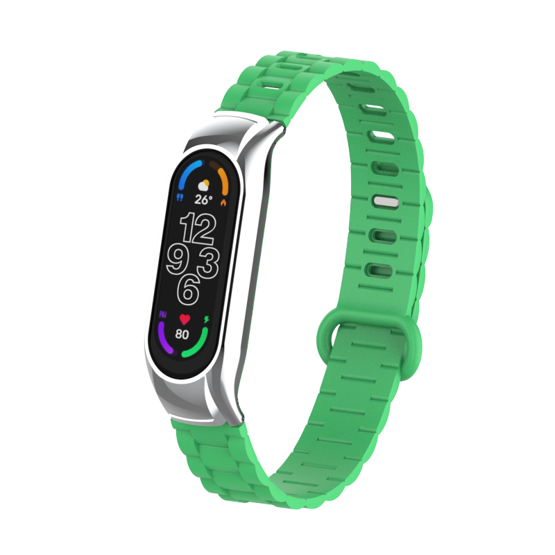 CBXM7-15 Metal Case Soft TPU Watch Sangle pour Xiaomi Mi Band 7 Smart Watch Wristban