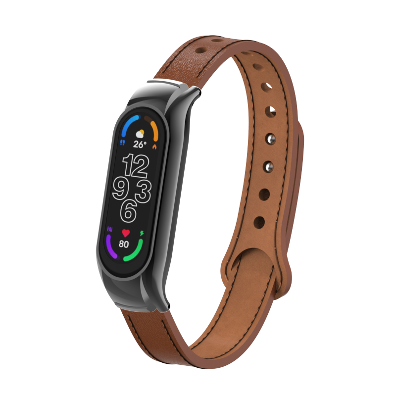 CBXM7-19 Trending Products Pols Watch Lederen Riem voor Xiaomi Mi Band 7 Smartwatch