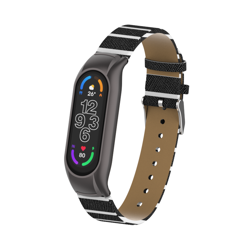 CBXM7-23 Luxury Pu Leather Wrist Watch Band Band pour Xiaomi Mi Band 7