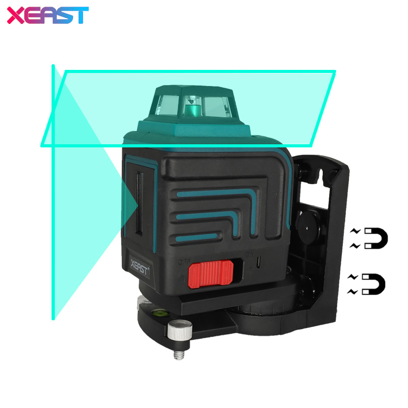 XEAST 12ライン3Dグリーンレーザーレベルセルフレベリング360水平および垂直クロスグリーンレーザービームXE-312G