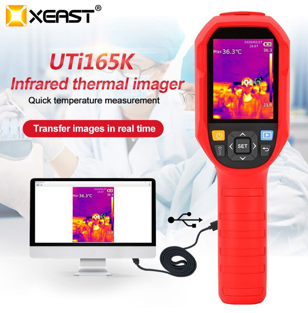 XEAST UTi165K Cámara térmica portátil de detección de fiebre del cuerpo humano en análisis de software de PC real