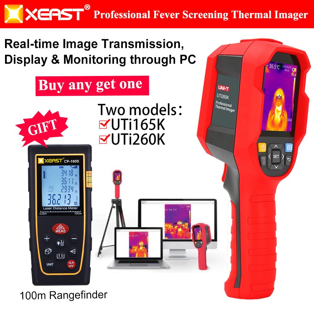 실제 PC 소프트웨어 분석에서 XEAST UTi260K 휴대용 인체 온도 측정 도구 적외선 열 이미 저