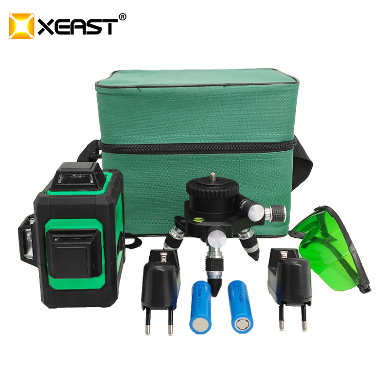XEAST XE-66D 12线绿色激光水平自平衡360水平和垂直交叉超强绿色激光束线