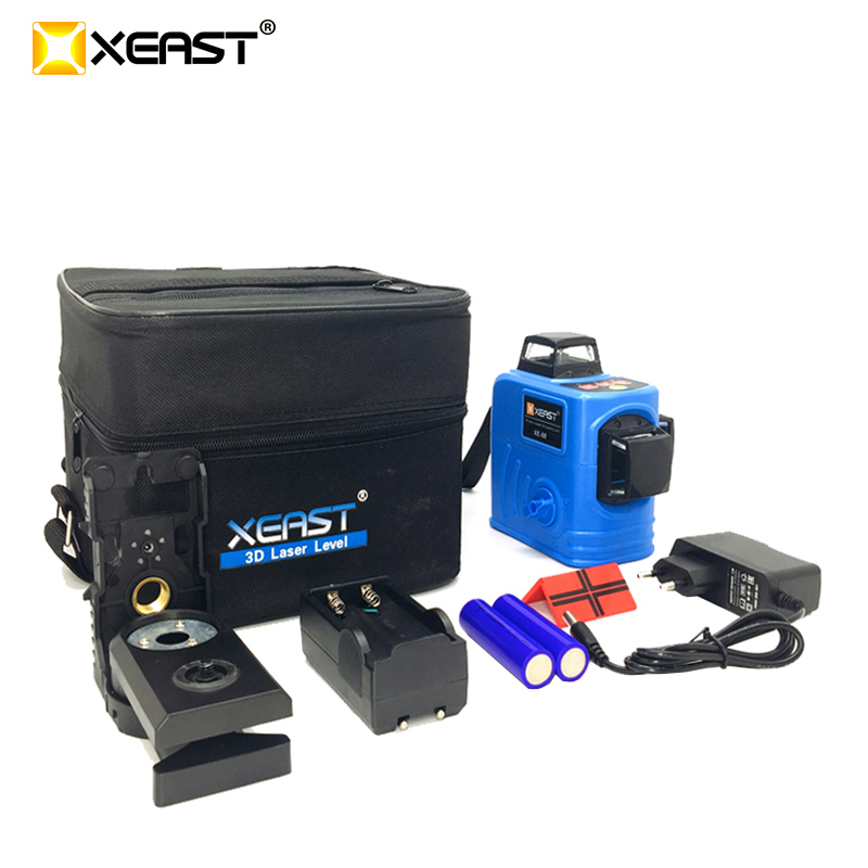 XEAST XE-68 12ライン3Dレーザーレベルセルフレベリング360度水平&垂直クロス強力なアウトドアは検出器を使用でき