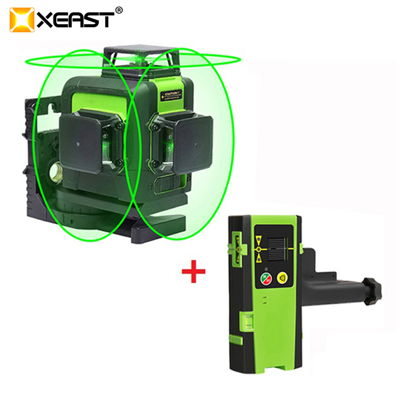 XEAST XE-903 Livello laser a 12 linee 360 ​​Livello laser autolivellante Linea 3D Raggi laser con inclinazione e modalità esterna possono utilizzare il ricevitore
