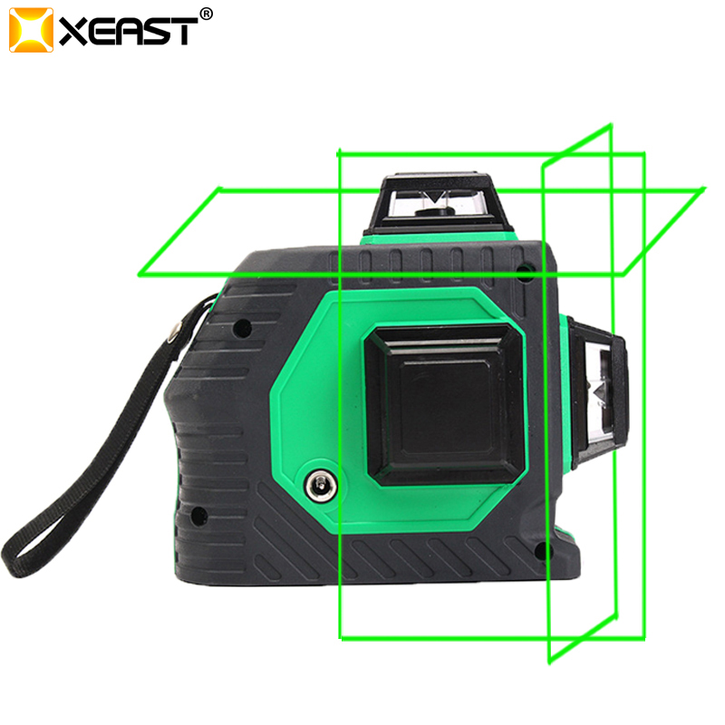 Xeast 12 lignes faisceau vert 3D 360 degrés mur rotatif multi cross line auto niveau automatique laser mètre mètre outil machine
