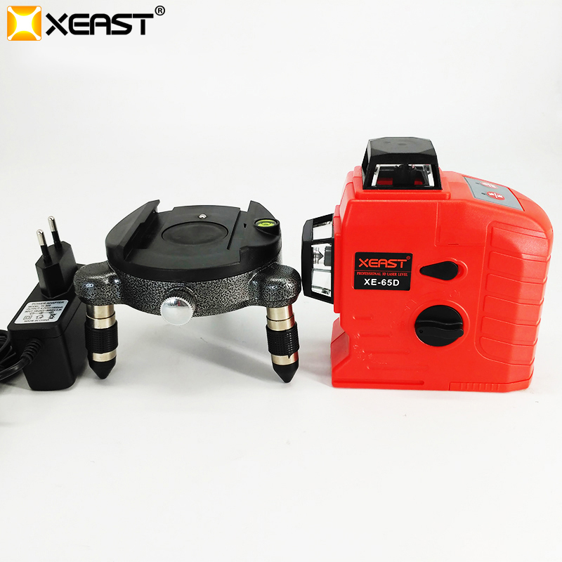 더 저렴한 XEAST XE-65D 12Lines 플라스틱 자동 자기 레벨링 회전식 레이저 레벨 수직