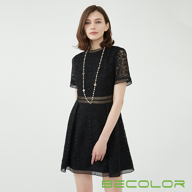 Black Dress with Belt China Factory