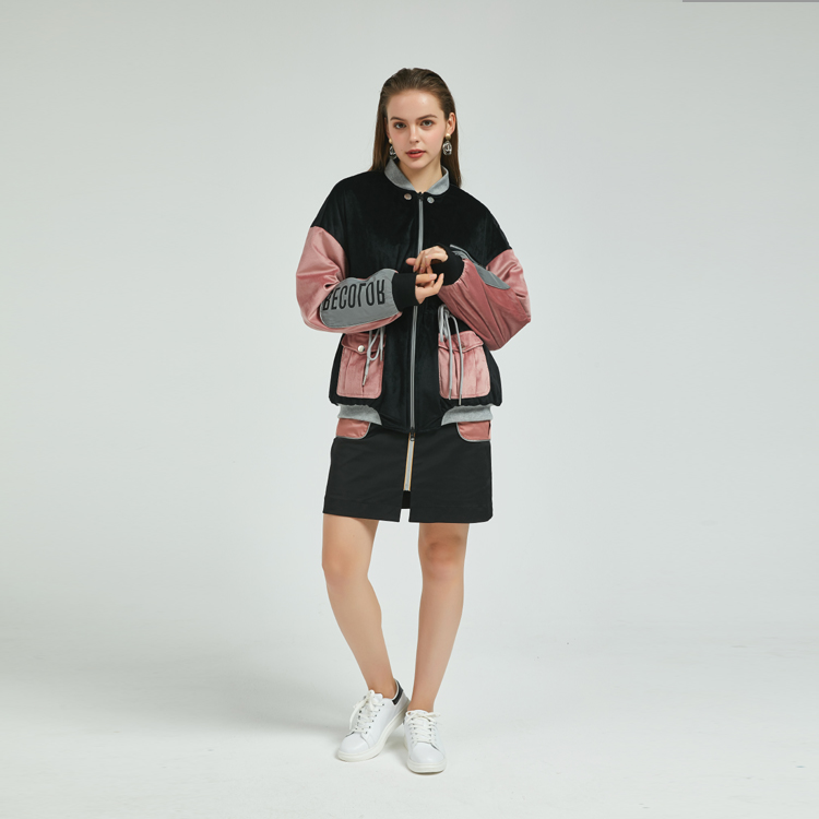 Mode vrouwen jas met kleurblok China leverancier