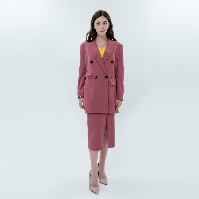 Ladies Fashion Suit with Asymmetric Pockets