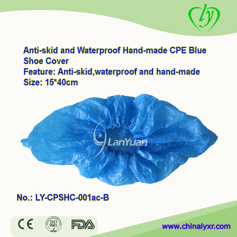 المضادة للانزلاق ومن صنع يدوي مقاوم للماء الغلاف CPE الأزرق الحذاء