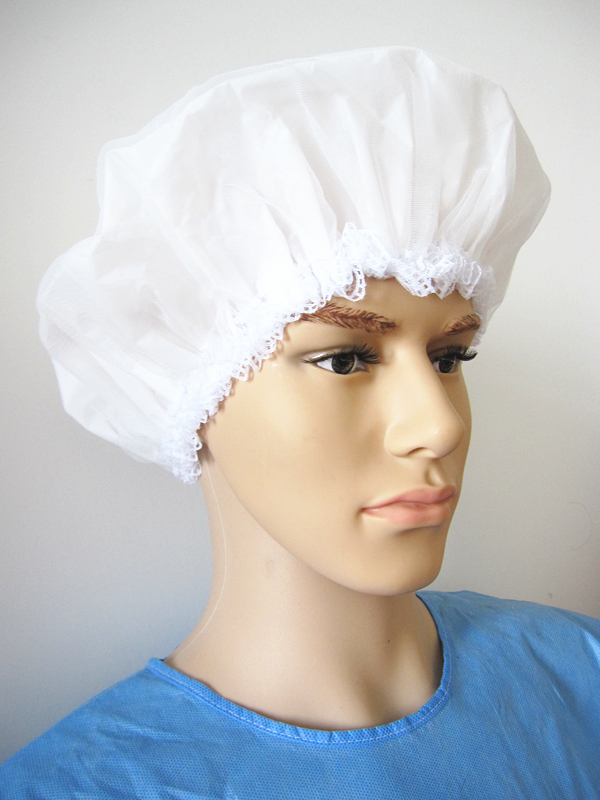 Beautiful White Disposable Shower Cap with Lace