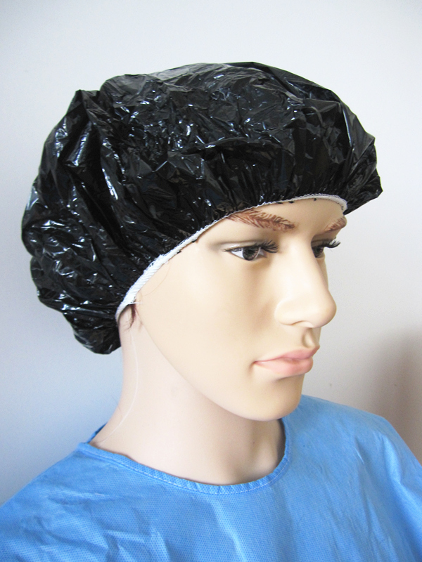 Black Bath Cap Used in Home, Hotel and Salon