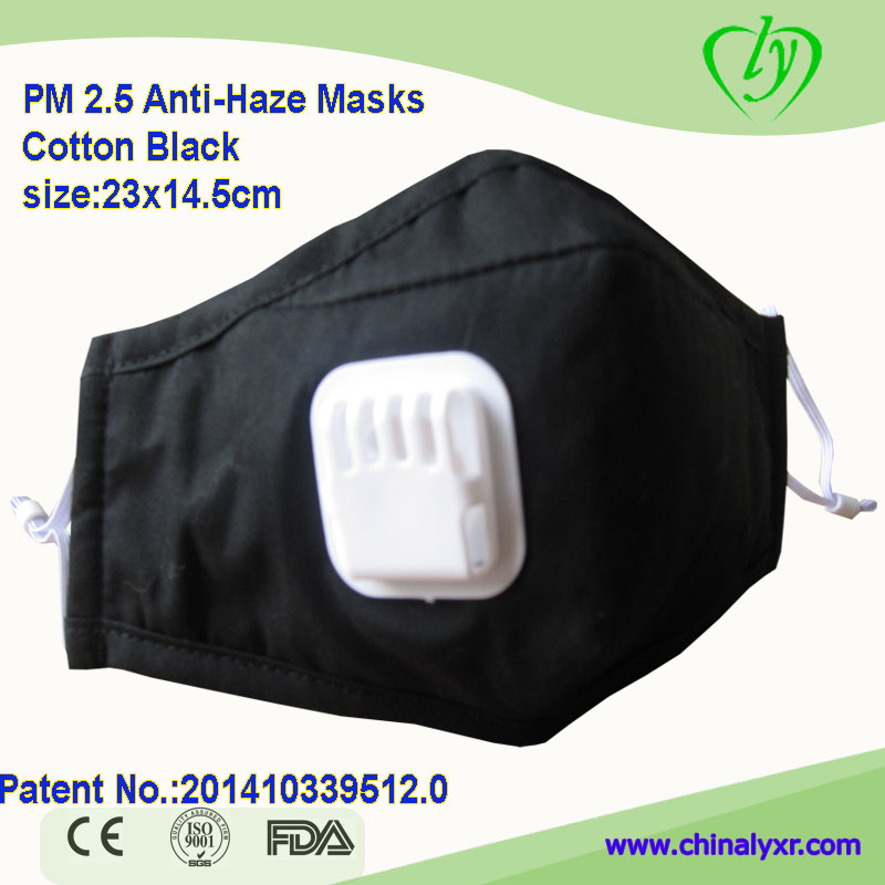 Negro reutilizable anticontaminación Máscara de algodón