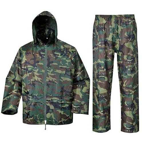 Camouflage Reusable Raincoat With Jacket and Pant