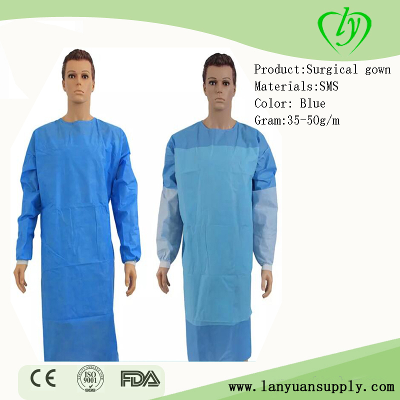 Custom Reinforced Non Woven Disposable Medical Surgical gown