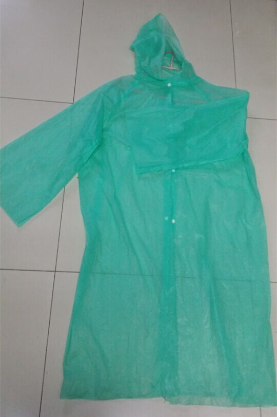 Cut in Front Disposable Raincoat With Button