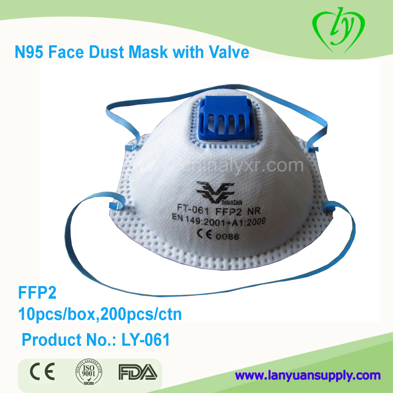 Respirador desechable Mascarilla FFP2 con válvula de Polvo facial