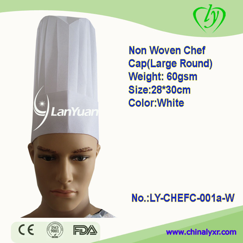 Einweg Nonwoven-Chef-Hut (Top-Runde)