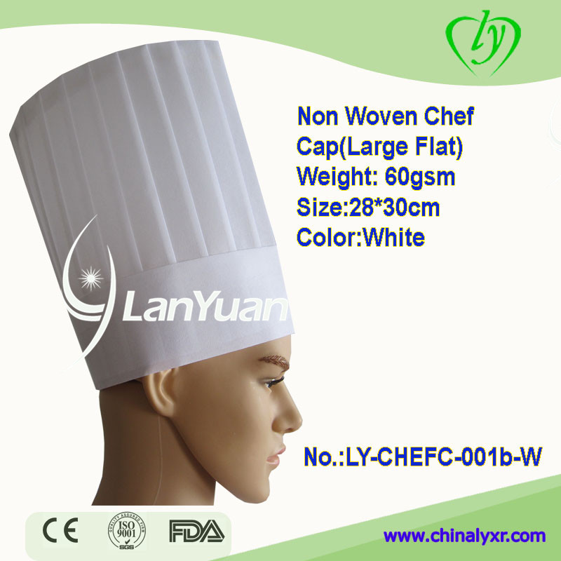 Disposable Nonwoven Flat-top Chef Hat