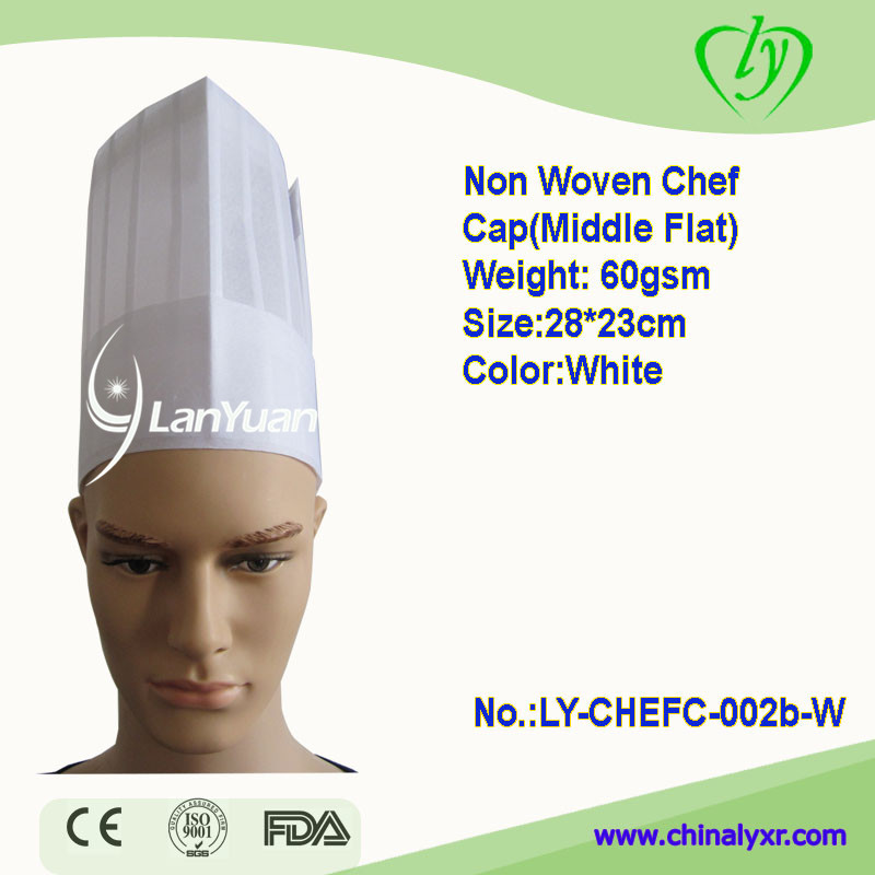 Einwegvlies middlle-Flach Chef Cap