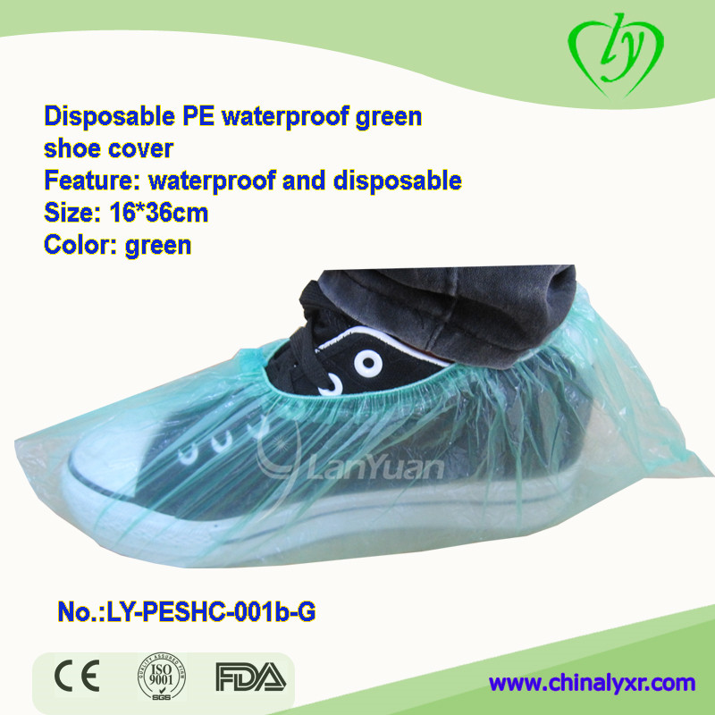PE desechable cubierta impermeable Green Shoe
