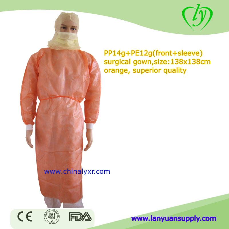 Disposable Surgical Gown Non Woven Knitted Cuff