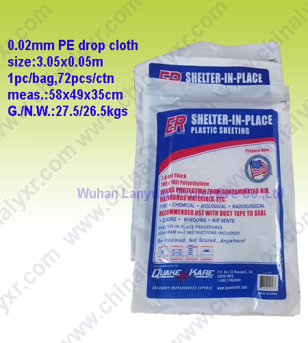 Disposable Waterproof PE Drop Cloth pleastic sheet