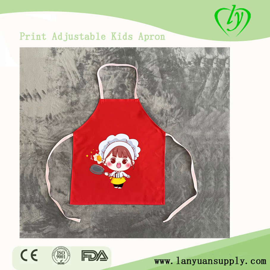 Full Print Polyester Cotton Adjustable Chef Kids Apron