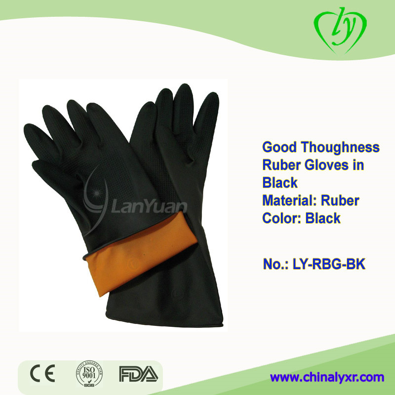 Good Thoughness Ruber Gloves in Black