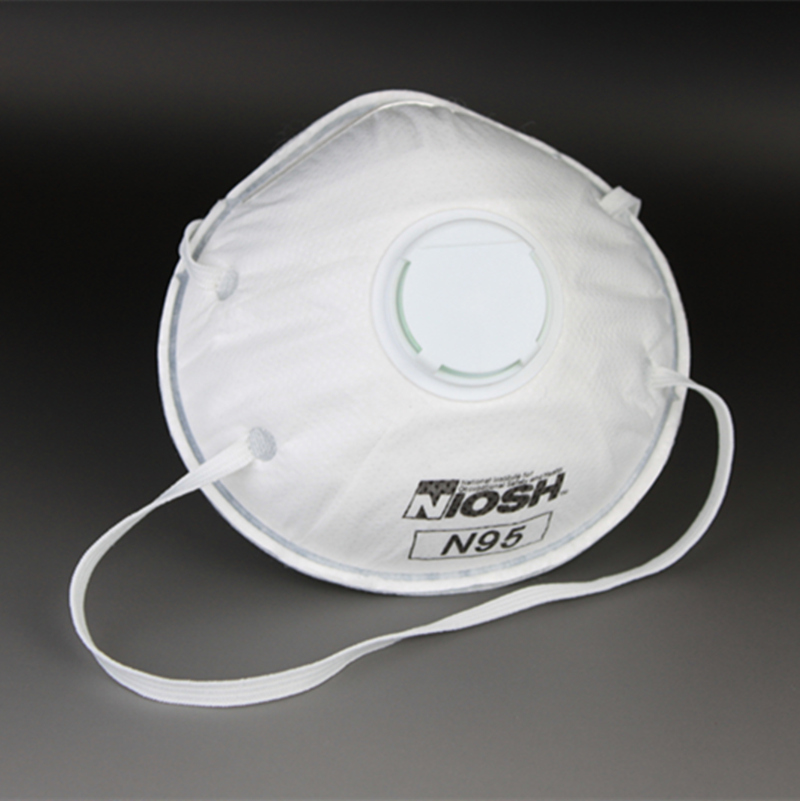Head Hang Style N95 Respirator with Valve in White