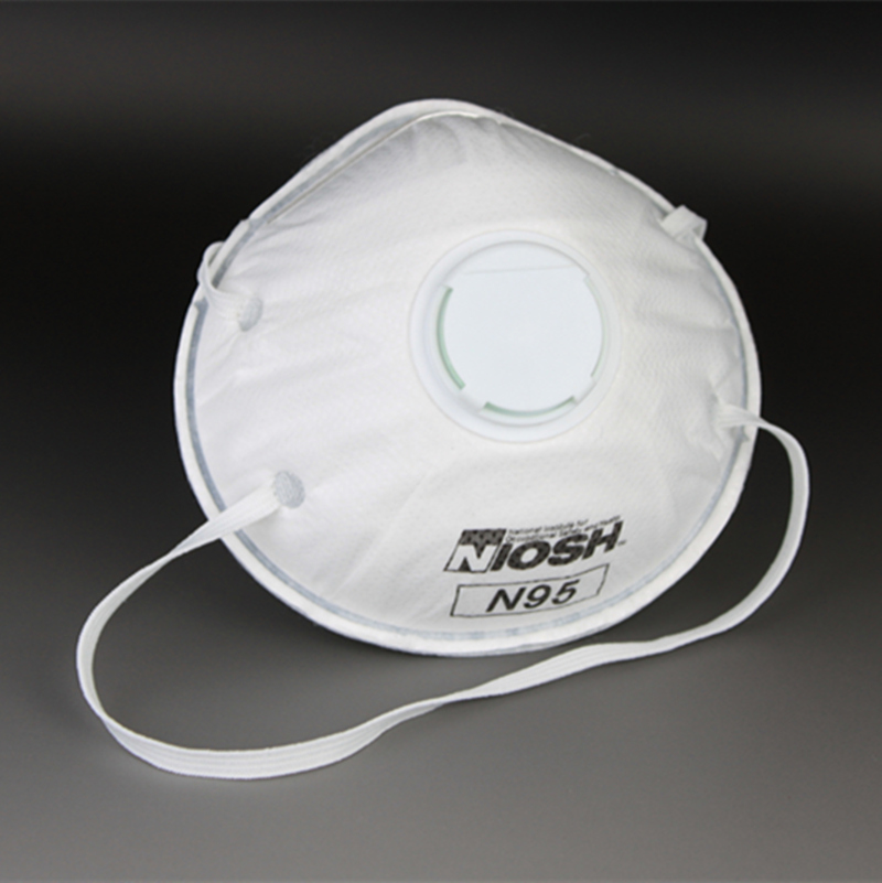 Tête de style N95 Respirateur avec valve en blanc