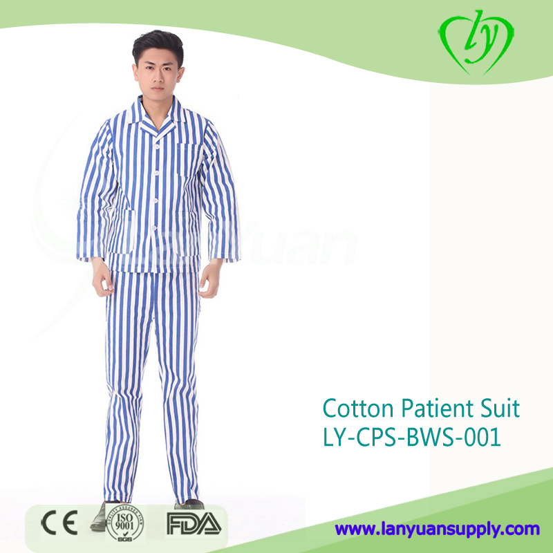 Hospital Cotton Patient Suits Blue and White Stripe