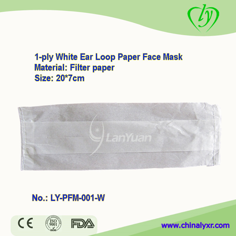 I-ply White Ear Loop Paper Face Mask