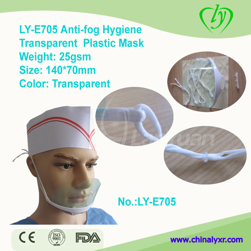 LY-E705 anti-buée Hygiène Transparent Masque en plastique