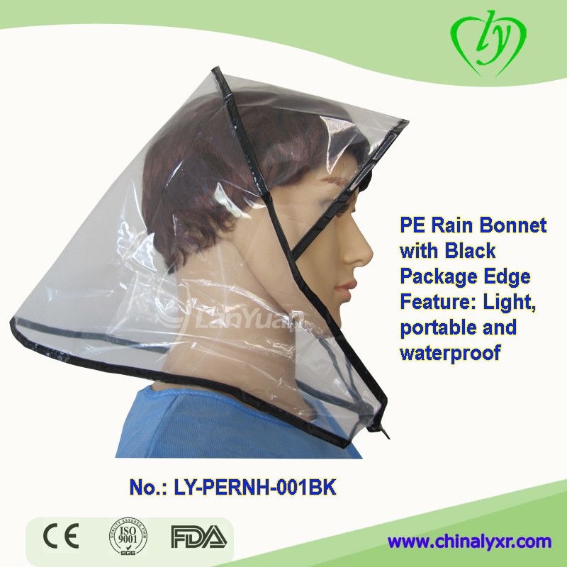 Bonnet de lluvia LY PE con borde de paquete negro